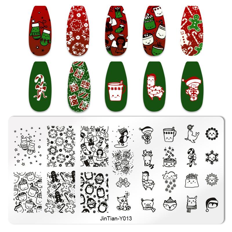 1PC Stainless Steel Printing Nail Stamping Plates Manicure Leaves Maple Template Mold Xmas Snowflakes Nail Art DIY Decorations