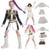 Kids Girls Kpop Demon Hunters Cosplay Costume Rumi Zoey Mira Uniform Suit for Halloween Performance Party Roleplay Outfits