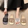 Fashion Crystal Women Flats Slippers Summer Open Toe Beach Flip Flops Summer 2025 New Fashion Luxury Shoes Outdoor Sandals Femme Slides