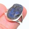 Natural Labradorite Gemstone Handmade 925 Solid Sterling Silver Ring S.5.5 Q5v33
