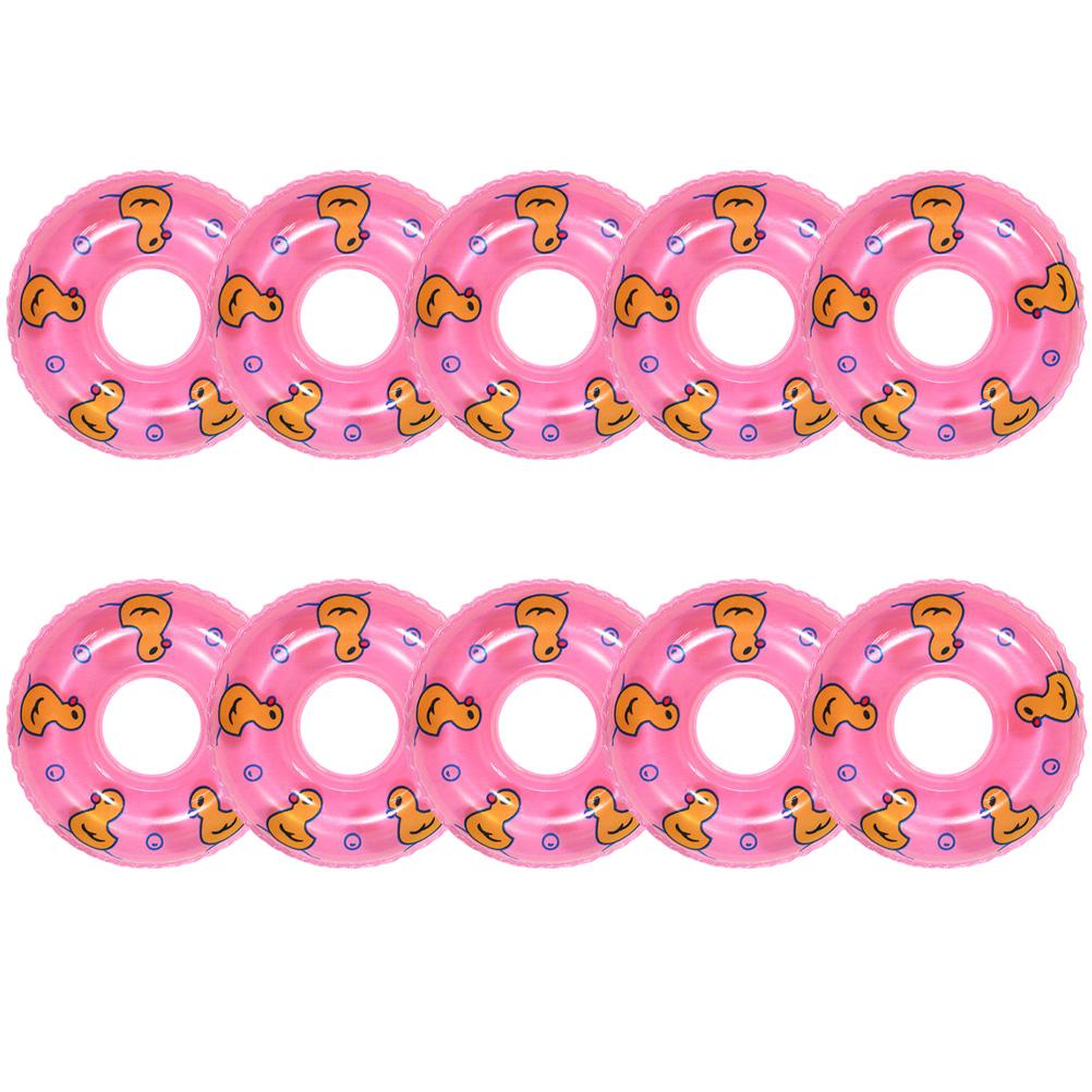 10pcs Mini Swimming Ring Floaties Duck Life Buoy Accessories Decorative Ornaments Photography Props DollFloaties Mini