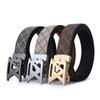 Four Seasons Available New Leather Men'S Belt Alloy Automatic Buckle Letter Belt Business Commuter Casual Pants Belt