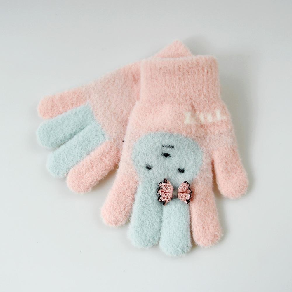 Thickened Autumn Winter Gloves Warm Warm Mittens Full Finger Gloves Hand Warmer  Boys Girls