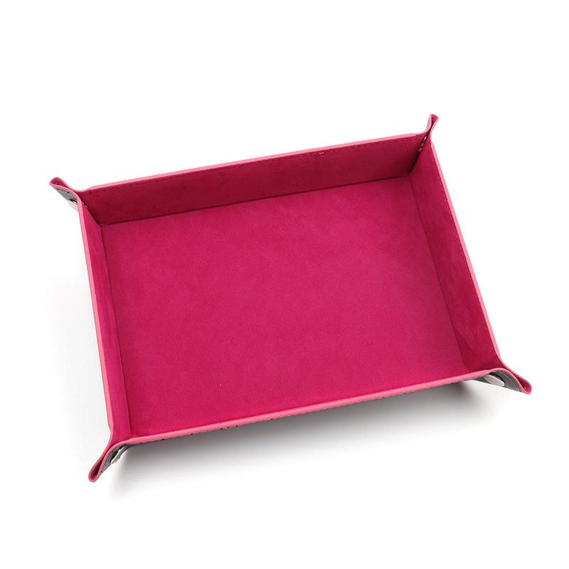 Creative Storage Tray Pu Foldable Storage Box Pu Tray Dice Tray Desktop Storage Box Rolling Folding Game Storage