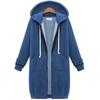 Plus Size Casual Thicken Hooded Women Zip Up Long Sweater
