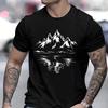 Mountain Print Men's T-shirt Summer Outdoor Comfortable Breathable Short-sleeved Top Outdoor Lovers Oversized Men T-shirt