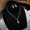 Anniversary Gift Dangle Earrings Water Drop Earrings Bridal Wedding Jewelry Set Women Necklace