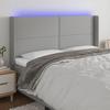 VidaXL LED Headboard Bedroom Furniture Double Bed Accessory Head of Bed Frame Interior Light Grey 3123922