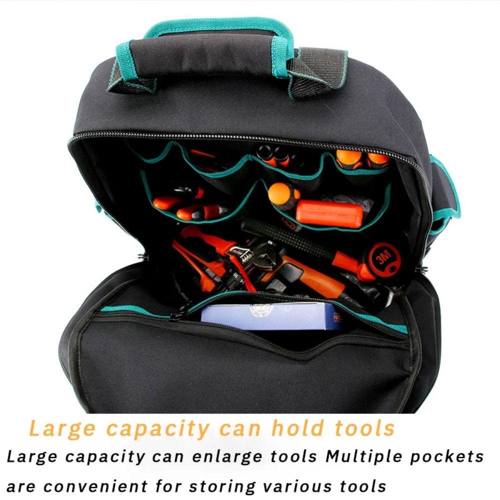 Multi-Pocket Woodworking Bag Waterproof Electrician Toolbag Electrician Backpack  Woodworking