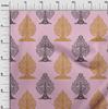 oneOone Cotton Flex Blush Pink Fabric Floral & Flying Swan Block Craft Projects Decor Fabric Printed By The Yard 40 Inch