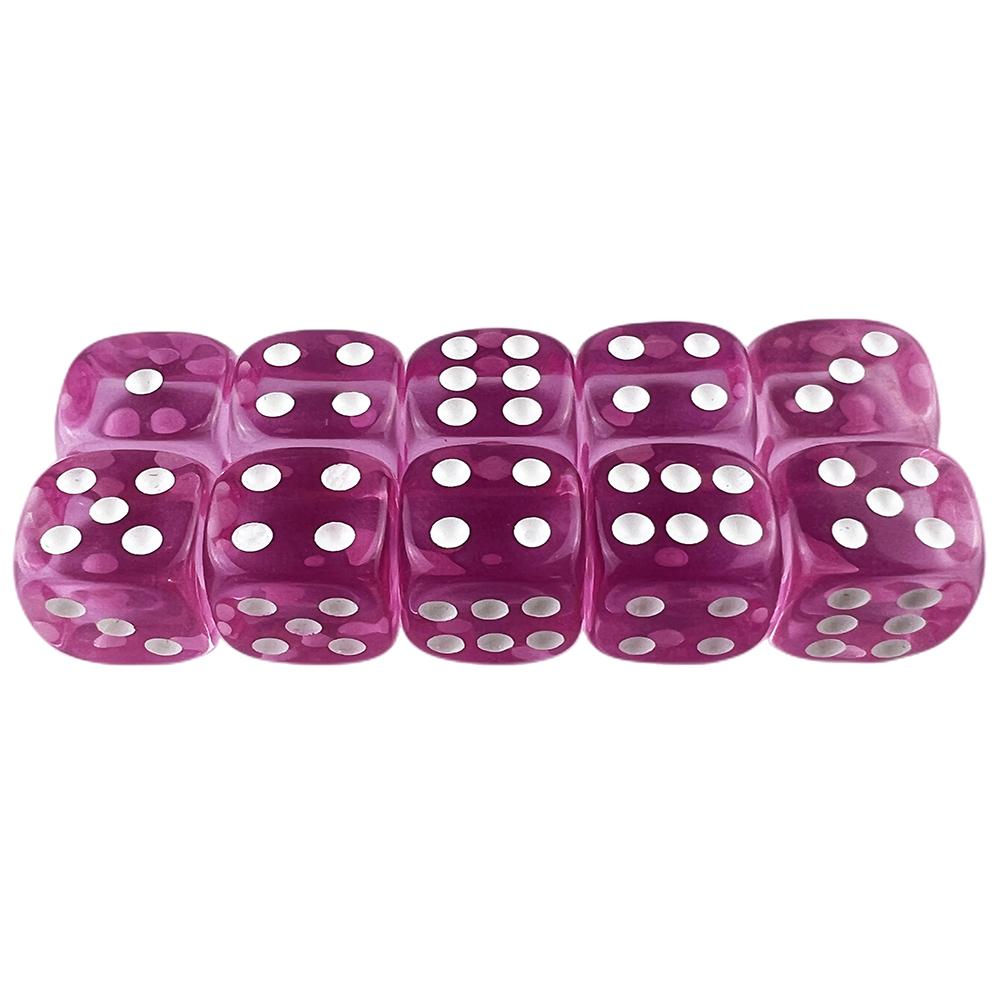 D6 Dice Set 14mm Transparent Dice for Puzzle Making Crafts and Classroom Set of 10
