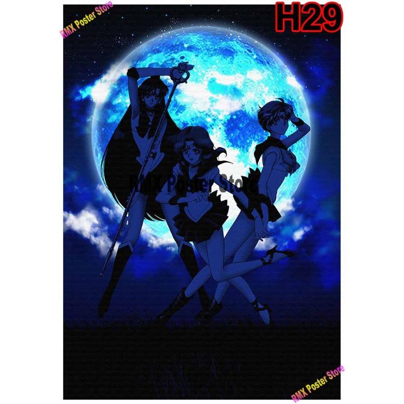 Classic Anime Sailor Moon Poster White Coated Paper Cartoon  Girl Poster Wall Stickers Home Room Bar Decoration Art Painting