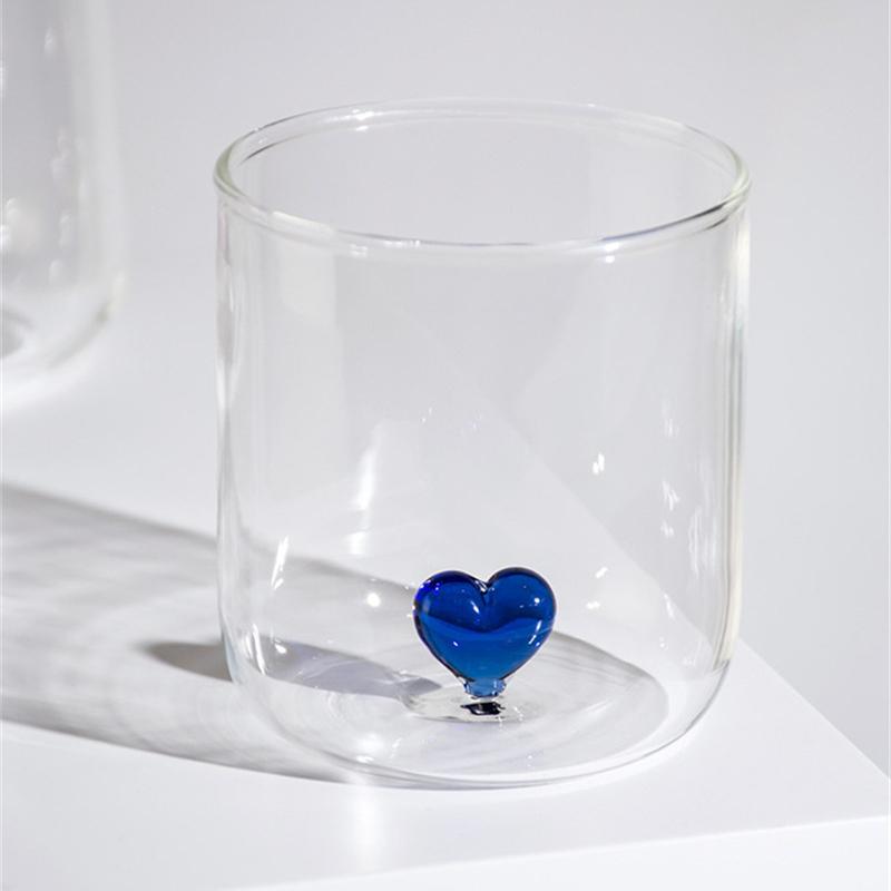 Creative Heart Couple Cup Glass Coffee Mug Tea Cups Breakfast Milk Juice Cup Cute Lovers Gift