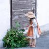 Girl Princess Dress 2023 Spring Autumn New Korean Kids Orange and Beige Retro Cotton Linen Embroidered Dresses Two Piece Set