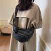 New Fashion Commuter Shoulder Bag Casual Versatile Dumpling Bag Solid Color Lightweight Large Capacity PU Crossbody Bag