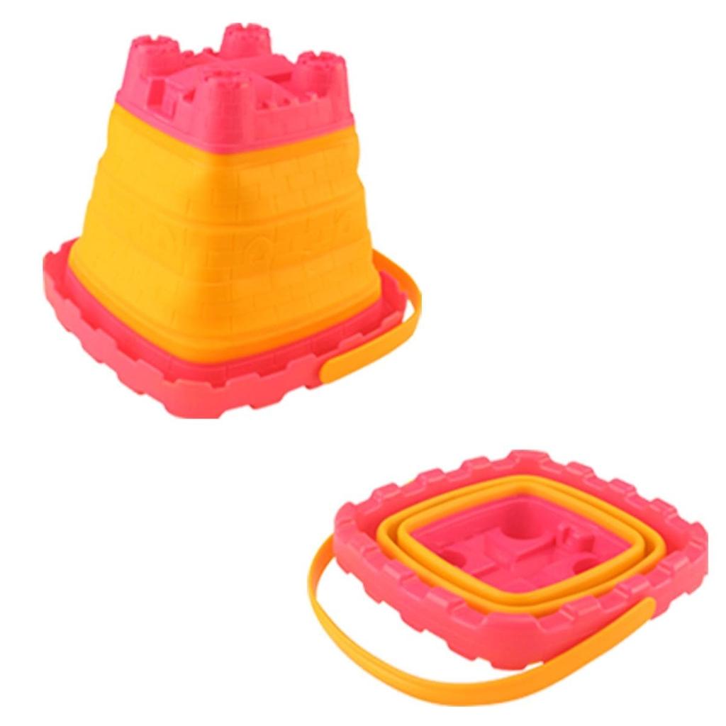 Square folding sandbox bucket - pink