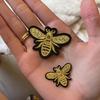 10Pcs Golden Embroidery Bee Patch Repair Cartoon Insect Applique DlY Clothing Sewing Decoration Accessories