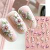 5D трехмерные наклейки для дизайна ногтей Ins Summer Fresh Camellia Pink Flower с тиснением наклейки для ногтей