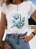 (Asian Size) Short Sleeve T-shirts Clothing Fashion Print  T Female Butterfly Sweet 90s Casual Women's Top Graphic Tee