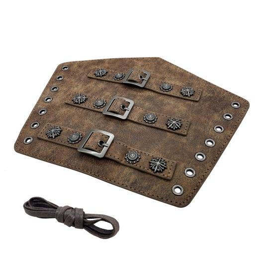 Adult Cycling Wrist Guard Cosplay Retro Wristband Wear Resistant Adjustable Lace-Up Gauntlets Wrist Bracer