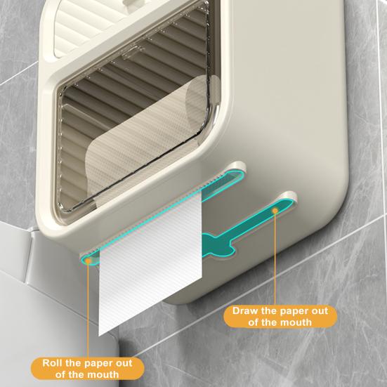 Toilet Paper Holder Multi-functional Wall-mounted Waterproof Punch-free Strong Bearing Capacity Shelf