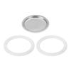 Uxcell Aluminum Coffee Pot Parts for Stainless Steel Espresso Maker with 1 Filter and 2 Silicone Gasket Seals 57x49x4.5mm for 4 Cup Mocha Coffee