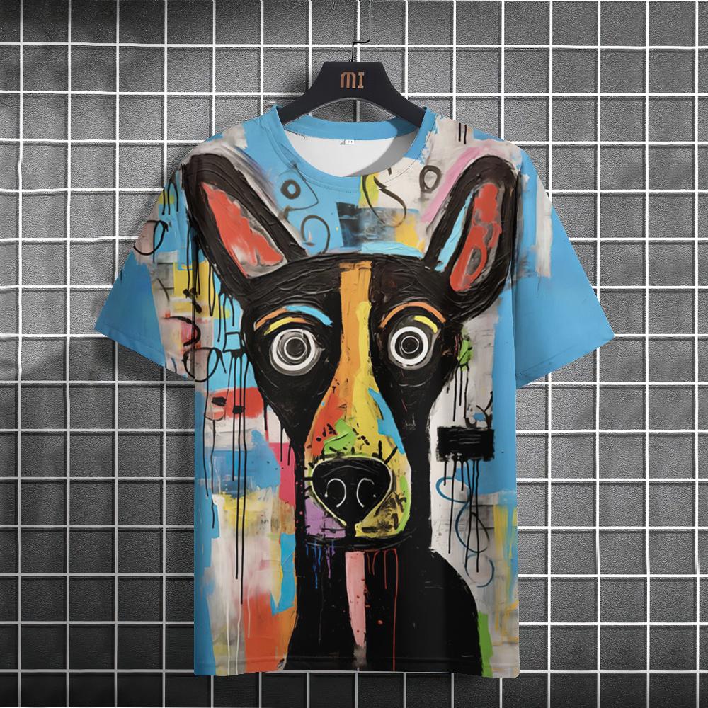 Funny Men's T-shirt 3D Printed Cat Tees Casual Pullover For Men Summer Sweatshirt Tops Loose Daily Short Sleeve Tees