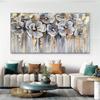 Abstract White Golden Flower Canvas Paintings Modern Posters And Prints Wall Pictures for Living Room Home Decor