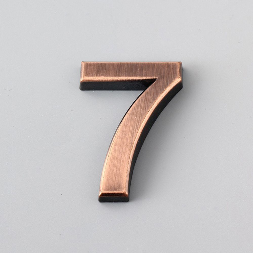 1 PC Waterproof Bronze ABS Plastic Numeral Room Number Digits Sticker Address Sign Door Plates