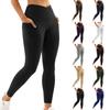Women High Waisted Drawstring Side Pocket Plain Cool Full Length Joggers Yoga Pants