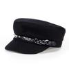 Rivet Chain Decorative Navy Hat Street Fashion Outdoor Women's Beret Cap Leisure Painter Hats Wool Caps
