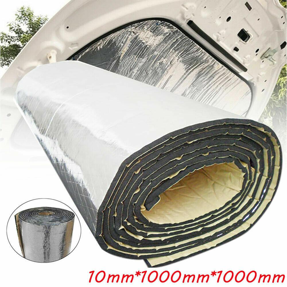 1/1.5/2/3m 1000*10mm Car Hood Engine Firewall Heat Mat Deadener Sound Noise Proof Insulation Deadening Aluminum Foil