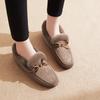 Women Winter Flats Slip-On Warm Plush Non-Slip Plus Size Female Loafers Solid Flock Concise Outdoor Women's Shoe Ladies Footwear