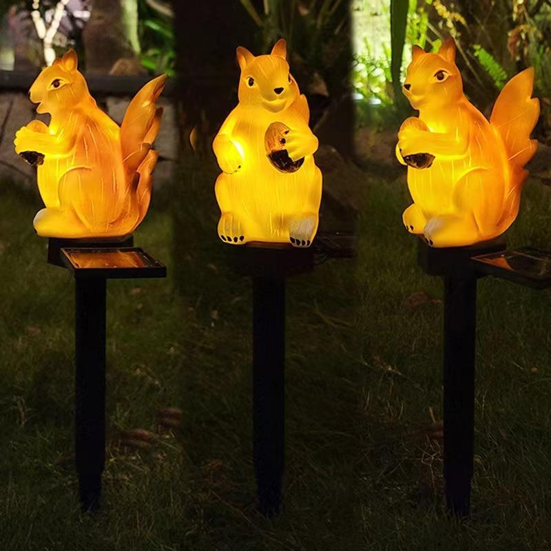 1PC Solar Garden Light Simulation Animal Resin Light Outdoor Garden Landscape Decoration Solar Lawn Light Floor Plug-in Light