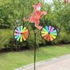 Pig Bee Tiger On Bike Diy Windmill Animal Bicycle Wind Spinner Lawn Decoration