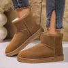 2024 New Round Toe Women's Snow Boots Solid Color Thick-soled Boots Autumn and Winter Warm Large Size Cotton Shoes Zapatos