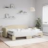 VidaXL Daybed with Trundle and Mattress Cream 80x200 Cm Fabric 3197205