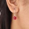 Pink Rubellite Gemstone 925 Sterling Silver Jewelry Handmade Hook Earrings 0.92" EE-174-15