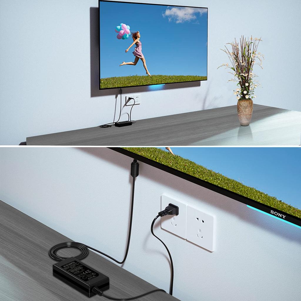 Punasi AC Adapter for Sony Bravia TV AC Power Cable Power Cord Compatible with Sony SONY Replacement AC Adapter W600B 19.5V 4.7A KDL-32 KDL-40 Etc.