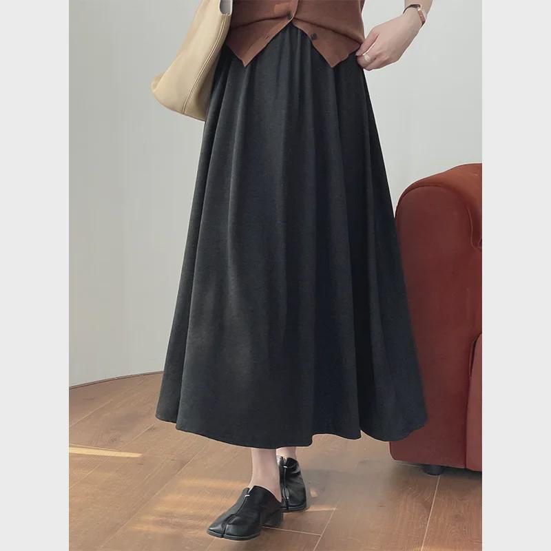 Taochuan High-Waisted 2024 Autumn Drape Skirt for Women - Slim Fit, Hip-Covering, Long Style (YL660)