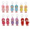 12 Pcs Mini Doll Keychain Lovely Tiny Dolls Keychain Portable Handbag Key Ring for Birthday Gift