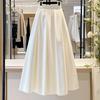 Temperament Long Skirts for Women Simple High Waist Big Swing Pleated Skirt Fashion A Line Skirts