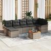 VidaXL 8-piece Garden Sofa Set with Grey Cushions In Poly Rattan Acacia 3347356