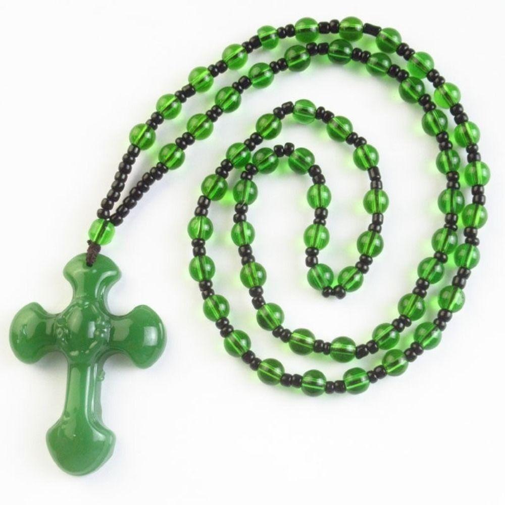 Classic Religious Style Cross Amulet Jewelry Pendant Beaded Necklace New Fashion Pendant  Christian