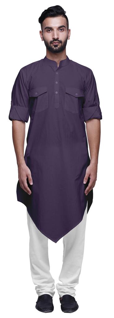 Atasi Long Sleeve Designer Kurta For Men Indian Cotton Casual Long Kurta