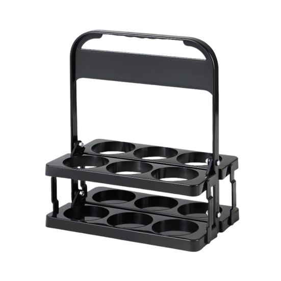 6 Bottle Wine Bottle Carrier Plastic Drink Display Stand Folding Beverage Carrier with Handle Portable Wine Storage Basket for Bar BBQ Picnic