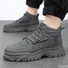 Fashion Fashionable Thick Soled Men's Sports Shoes Autumn New Casual High Top Work Men's Wear-resistant Lace Up Anti Slip Hiking Shoes