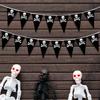 5m Halloween Pirate Banners Pirate Skull Printed Black Pennant Triangle Flags Pirate Theme Party Decoration Birthday Party