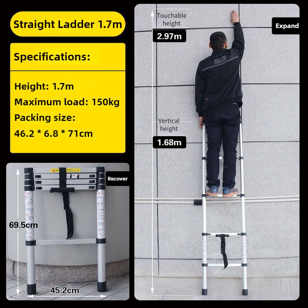 Aluminum Alloy Telescopic Ladder Portable Engineering Ladder Household Single Side Expansion Ladder