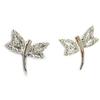 [M0929] - Silver 'Dragonflies' Earrings In White